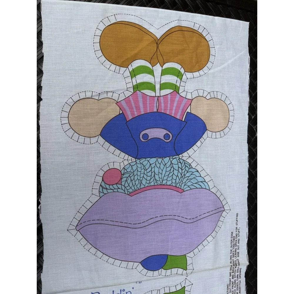 Vintage 1981 Fabric Panel Plum Pudding Strawberry Shortcake Cut N Sew